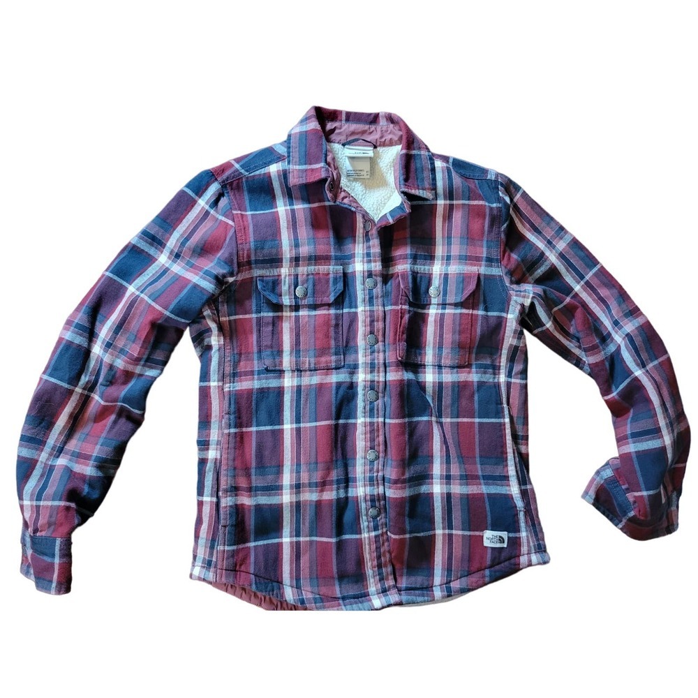 The North Face Plaid flannel lined  - Red and Blue XS